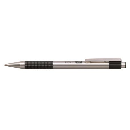 ZEBRA Golyóstoll, 0,24 mm, nyomógombos, rozsdamentes acél, fekete tolltest, ZEBRA "F-301", kék
