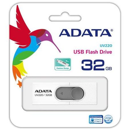 ADATA Pendrive, 32GB, USB 2.0, ADATA "UV220", fehér