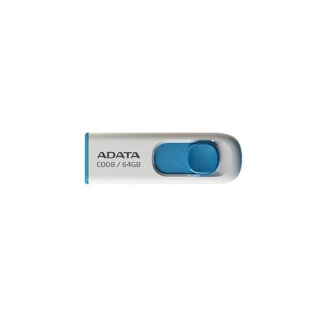 ADATA Pendrive, 64GB, USB 2.0, ADATA "C008", fehér