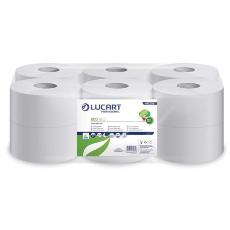 LUCART Toalettpapír, 2 rétegű, 120 m, 19 cm átmérő, LUCART, "Eco", fehér