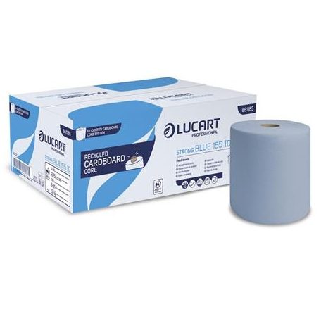 LUCART Kéztörlő, tekercses, 2 rétegű, LUCART "Strong Blue 155 ID", kék