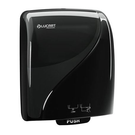 LUCART Kéztörlő adagoló, szenzoros, 381x290x223 mm, LUCART, "Identity Touch Free", fekete-áttetsző