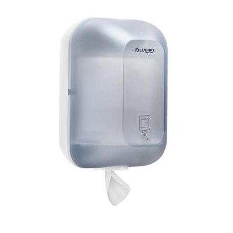 LUCART Kéztörlő adagoló, 36x24,5x24 cm, LUCART, "L-One Maxi", szürke-áttetsző