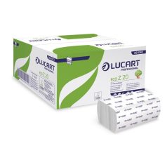   LUCART Kéztörlő, Z hajtogatott, 2 rétegű, 200 lap, Slim adagolóhoz, LUCART "ECO Z 20", fehér