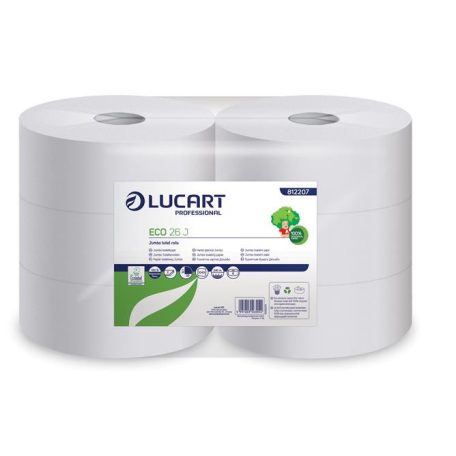 LUCART Toalettpapír, 2 rétegű, nagytekercses, 240 m, 26 cm átmérő, LUCART, "Eco 26 J", fehér