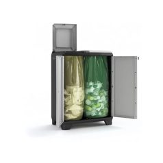   KETER Szelektív hulladékgyűjtő szekrény, műanyag, KETER "Split Premium", szürke/fekete