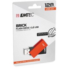   EMTEC Pendrive, 128GB, USB 2.0, EMTEC "C350 Brick", narancssárga