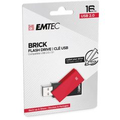   EMTEC Pendrive, 16GB, USB 2.0, EMTEC "C350 Brick", piros