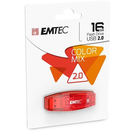 EMTEC Pendrive, 16GB, USB 2.0, EMTEC "C410 Color", piros