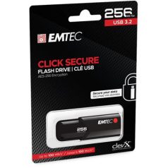   EMTEC Pendrive, 256GB, USB 3.2, titkosított, EMTEC "B120 Click Secure"