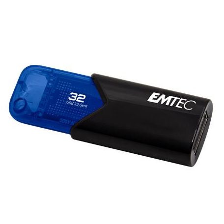 EMTEC Pendrive, 32GB, USB 3.2, EMTEC "B110 Click Easy", fekete-kék