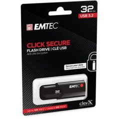   EMTEC Pendrive, 32GB, USB 3.2, titkosított, EMTEC "B120 Click Secure"