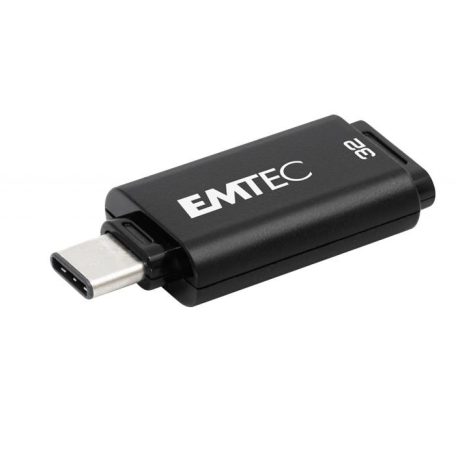 EMTEC Pendrive, 32GB, USB-C 3.2, EMTEC "D400 Type-C", fekete