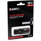 EMTEC Pendrive, 64GB, USB 3.2, titkosított, EMTEC "B120 Click Secure"