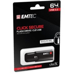   EMTEC Pendrive, 64GB, USB 3.2, titkosított, EMTEC "B120 Click Secure"