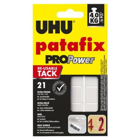 UHU Gyurmaragasztó, 21 kocka/csomag, UHU "Patafix Pro Power"