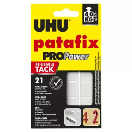 UHU Gyurmaragasztó, 21 kocka/csomag, UHU "Patafix Pro Power"