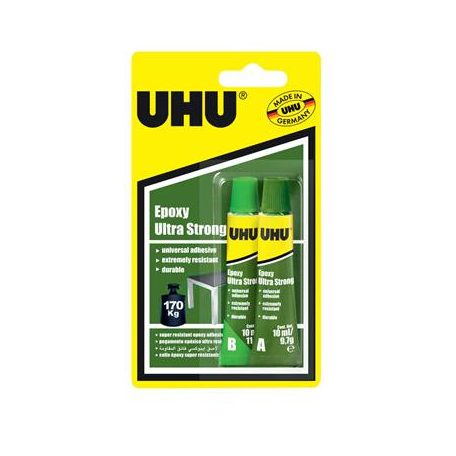 UHU Ragasztó, erős, kétkomponensű, 2x10 ml, UHU "Epoxy Ultra Strong"