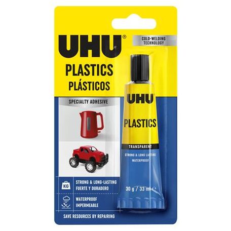 UHU Ragasztó, univerzális, 30 g, UHU "Plastic"