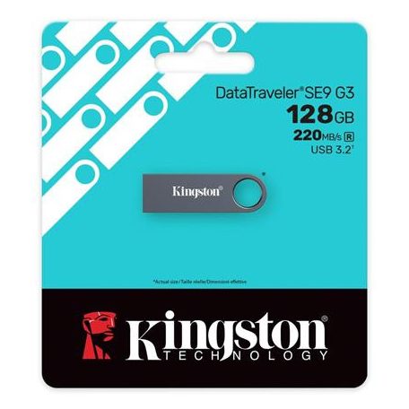 KINGSTON Pendrive, 128GB, USB 3.2 Gen1, KINGSTON "DataTraveler SE9 G3", fém ház