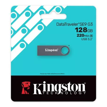 KINGSTON Pendrive, 128GB, USB 3.2 Gen1, KINGSTON "DataTraveler SE9 G3", fém ház