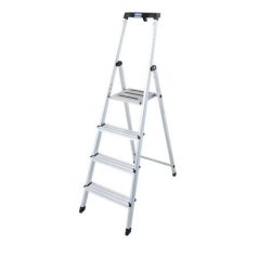   KRAUSE Állólétra, 5 lépcsőfokos, alumínium, KRAUSE "Safety"