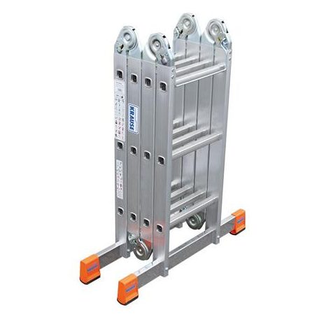 KRAUSE Csuklós létra, univerzális, 4x3 lépcsőfok, alumínium, KRAUSE "MultiMatic"