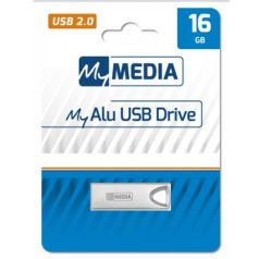   MYMEDIA Pendrive, 16GB, USB 2.0, alumínium ház, MYMEDIA "Alu" (by VERBATIM)