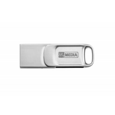 MYMEDIA Pendrive, 32GB, USB 2.0 + USB-C, alumínium ház, MYMEDIA "Dual" (by VERBATIM)