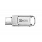 MYMEDIA Pendrive, 32GB, USB 2.0 + USB-C, alumínium ház, MYMEDIA "Dual" (by VERBATIM)