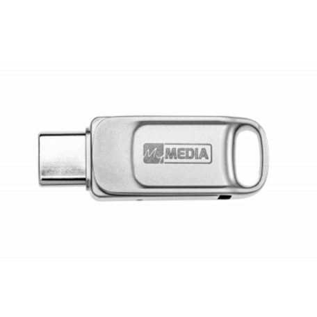 MYMEDIA Pendrive, 32GB, USB 2.0 + USB-C, alumínium ház, MYMEDIA "Dual" (by VERBATIM)
