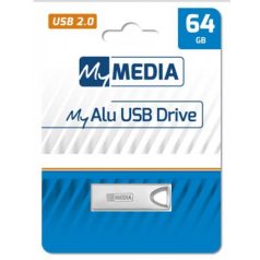   MYMEDIA Pendrive, 64GB, USB 2.0, alumínium ház, MYMEDIA "Alu" (by VERBATIM)