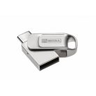 MYMEDIA Pendrive, 64GB, USB 2.0 + USB-C, alumínium ház, MYMEDIA "Dual" (by VERBATIM)