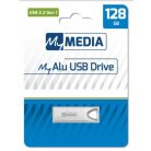 MYMEDIA Pendrive, 128GB, USB 3.2 Gen1, alumínium ház, MYMEDIA "Alu" (by VERBATIM)