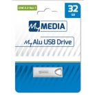 MYMEDIA Pendrive, 32GB, USB 3.2 Gen1, alumínium ház, MYMEDIA "Alu" (by VERBATIM)