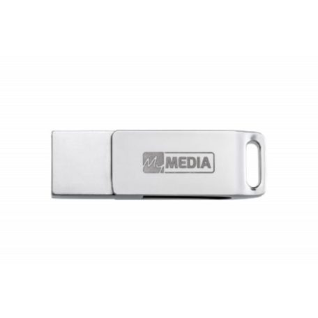 MYMEDIA Pendrive, 64GB, USB 3.2 Gen1 + USB-C, alumínium ház, MYMEDIA "Dual" (by VERBATIM)