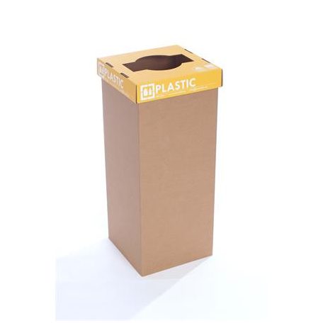 RECOBIN Szelektív hulladékgyűjtő, újrahasznosított, angol felirat, 50 l, RECOBIN "Office", sárga