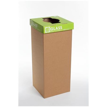 RECOBIN Szelektív hulladékgyűjtő, újrahasznosított, angol felirat, 50 l, RECOBIN "Office", zöld