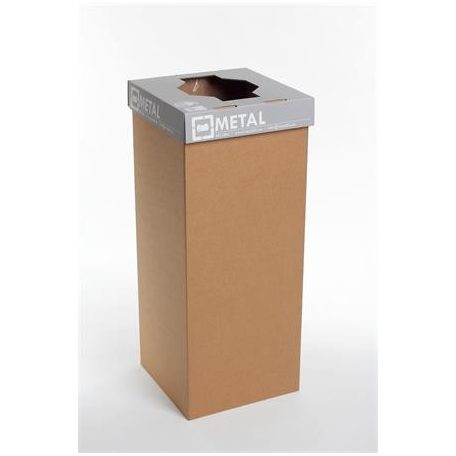 RECOBIN Szelektív hulladékgyűjtő, újrahasznosított, angol felirat, 50 l, RECOBIN "Office", szürke
