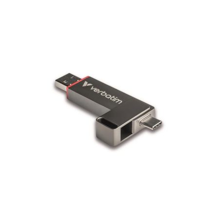 VERBATIM Pendrive, 128GB, USB-A/C 3.2 Gen1, VERBATIM "Dual QuickStick", fekete