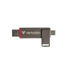 VERBATIM Pendrive, 128GB, USB-A/C 3.2 Gen1, VERBATIM "Dual QuickStick", fekete