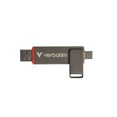   VERBATIM Pendrive, 128GB, USB-A/C 3.2 Gen1, VERBATIM "Dual QuickStick", fekete
