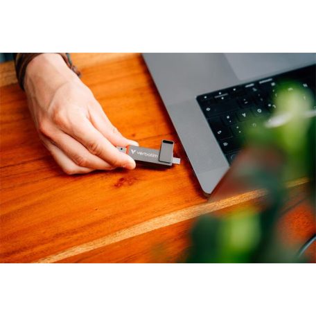 VERBATIM Pendrive, 128GB, USB-A/C 3.2 Gen1, VERBATIM "Dual QuickStick", fekete