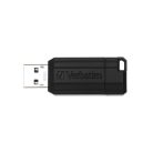 VERBATIM Pendrive, 128GB, USB 2.0, 10/4MB/sec, VERBATIM "PinStripe", fekete