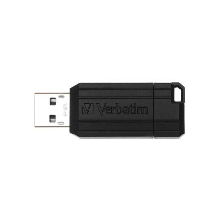 VERBATIM Pendrive, 128GB, USB 2.0, 10/4MB/sec, VERBATIM "PinStripe", fekete