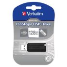 VERBATIM Pendrive, 128GB, USB 2.0, 10/4MB/sec, VERBATIM "PinStripe", fekete