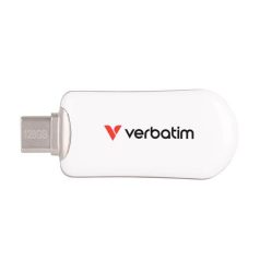   VERBATIM Pendrive, 128GB, USB-C 3.2 Gen1, VERBATIM "Plectra", fehér
