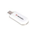 VERBATIM Pendrive, 128GB, USB-C 3.2 Gen1, VERBATIM "Plectra", fehér