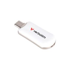   VERBATIM Pendrive, 128GB, USB-C 3.2 Gen1, VERBATIM "Plectra", fehér
