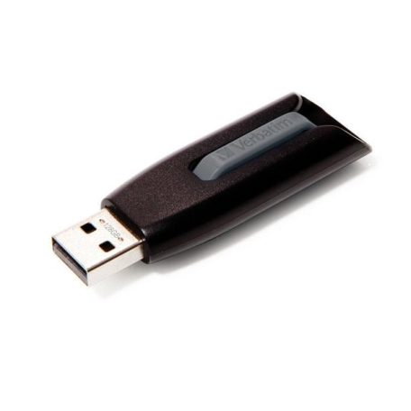 VERBATIM Pendrive, 128GB, USB 3.2, 80/25 MB/s, VERBATIM "V3", fekete-szürke